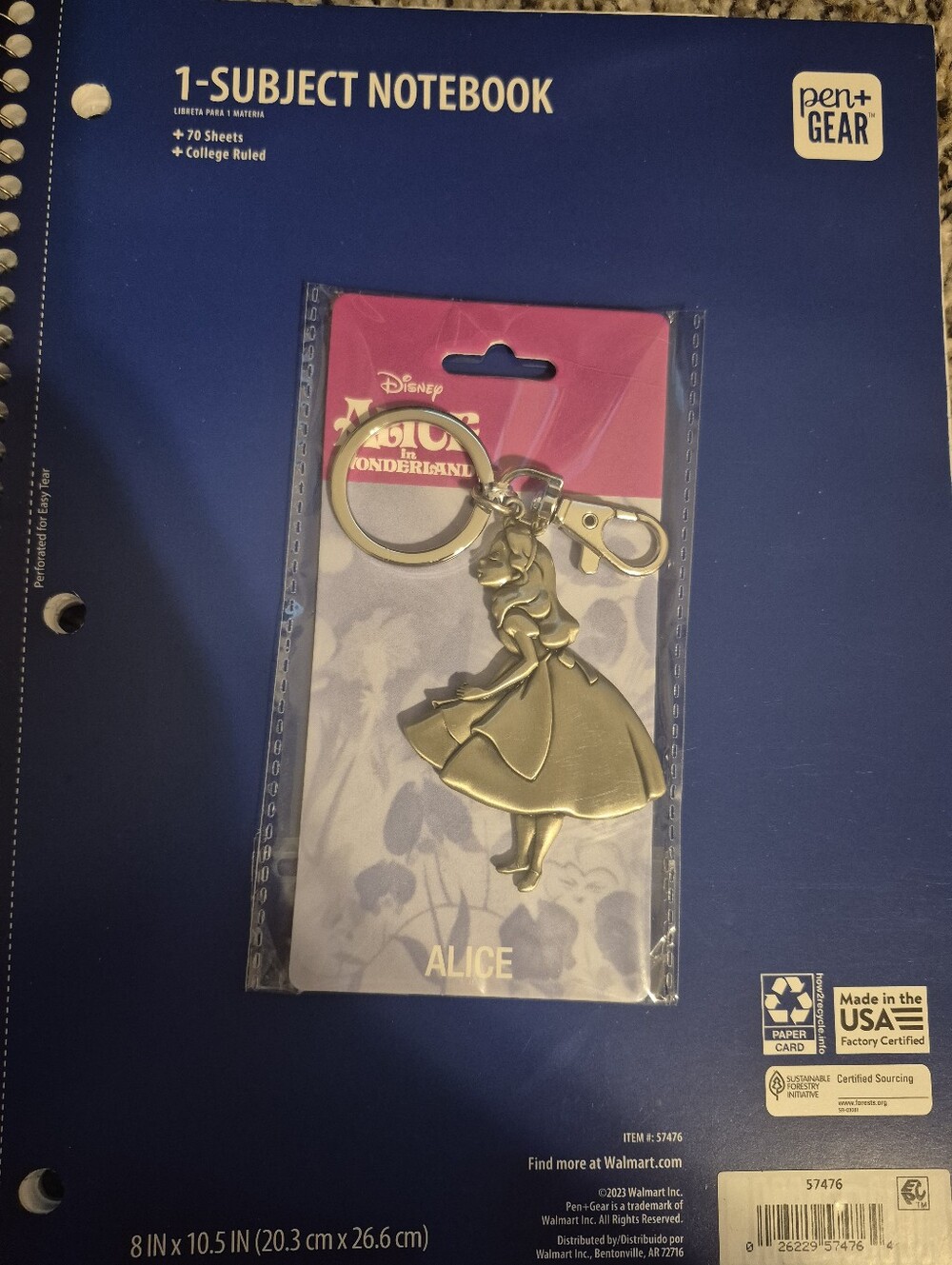 Disney alice in wonderland keychain